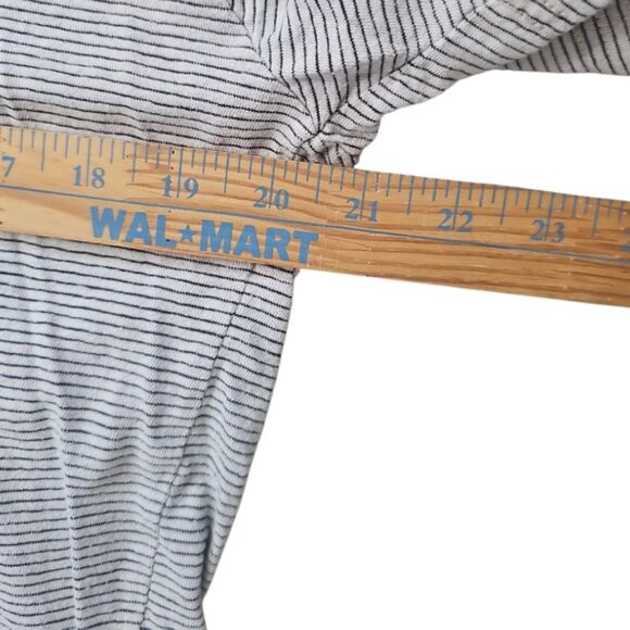 Vintage Calvin Klein Jeans Linen Blend Striped Polo Shirt Sz L CK Top Resortwear - Picture 9 of 11